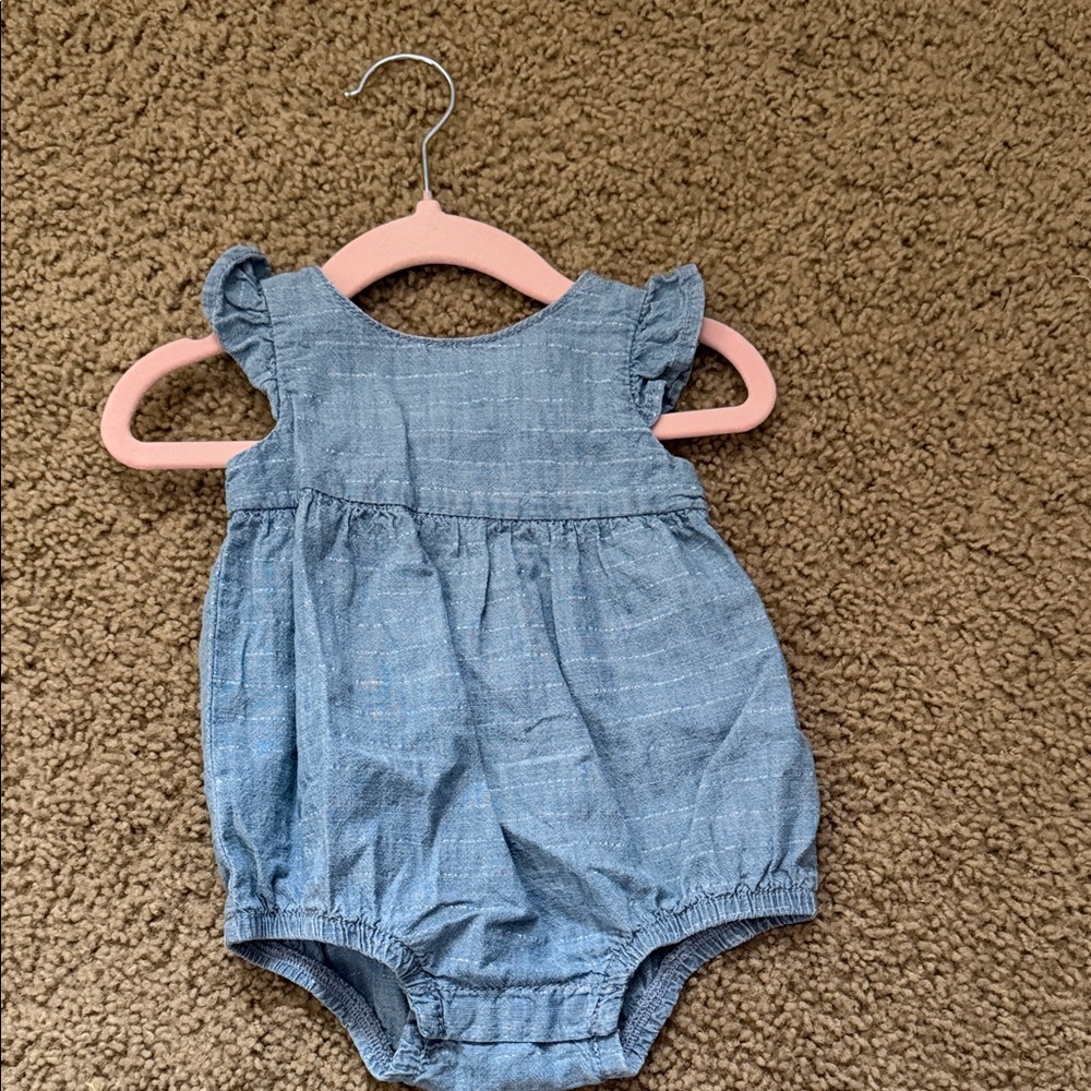 OshKosh B'gosh Blue Ruffle Sleeve Bodysuit